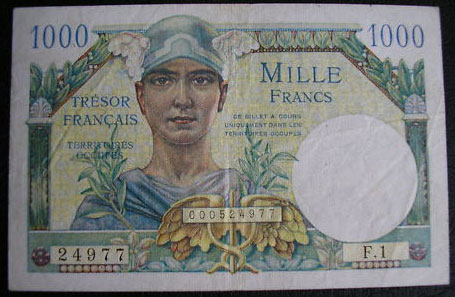 1000 francs Trésor Français type 1947