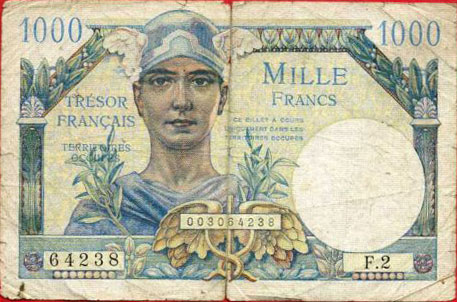 1000 francs Trésor Français type 1947