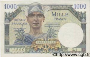 1000 francs Trésor Français type 1947