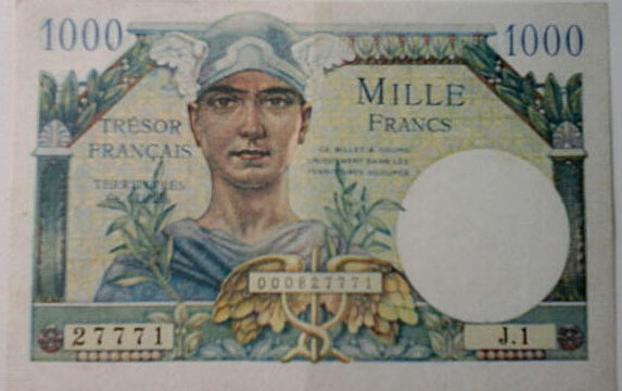 1000 francs Trésor Français type 1947