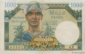 1000 francs Trésor Français type 1947