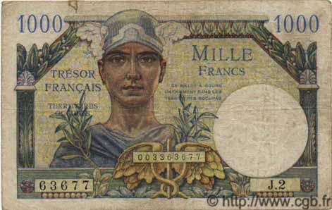 1000 francs Trésor Français type 1947