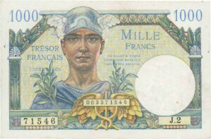 1000 francs Trésor Français type 1947