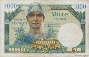 1000 francs Trésor Français type 1947