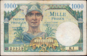 1000 francs Trésor Français type 1947