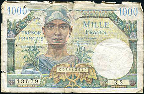 1000 francs Trésor Français type 1947