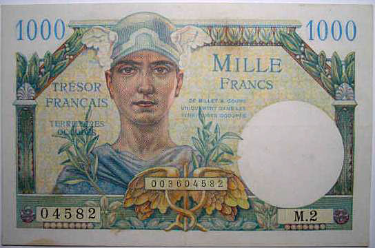 1000 francs Trésor Français type 1947