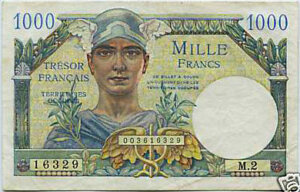 1000 francs Trésor Français type 1947