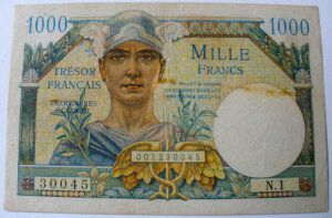 1000 francs Trésor Français type 1947