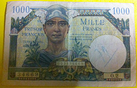 1000 francs Trésor Français type 1947