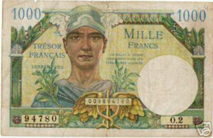 1000 francs Trésor Français type 1947