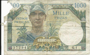 1000 francs Trésor Français type 1947