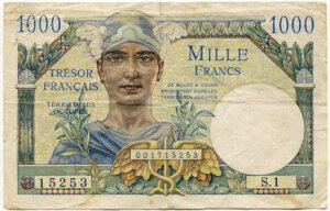 1000 francs Trésor Français type 1947