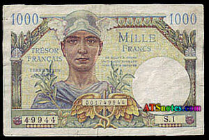 1000 francs Trésor Français type 1947