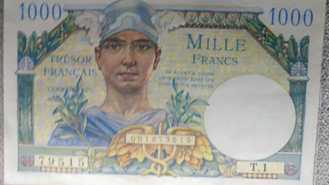 1000 francs Trésor Français type 1947