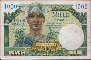 1000 francs Trésor Français type 1947