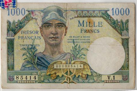 1000 francs Trésor Français type 1947