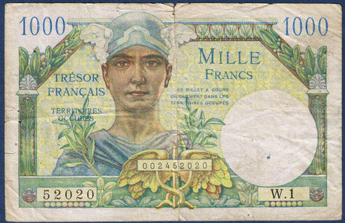 1000 francs Trésor Français type 1947