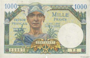 1000 francs Trésor Français type 1947