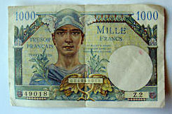 1000 francs Trésor Français type 1947