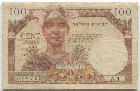 100 francs Trésor Public type 1955