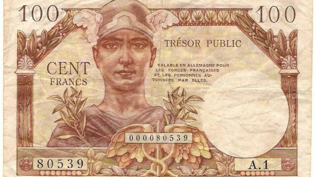 100 francs Trésor Public type 1955