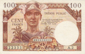 100 francs Trésor Public type 1955