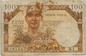 100 francs Trésor Public type 1955