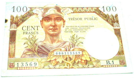 100 francs Trésor Public type 1955