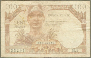 100 francs Trésor Public type 1955