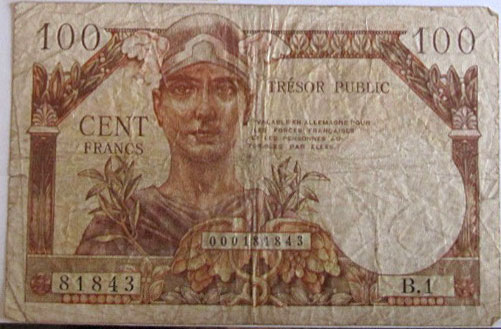 100 francs Trésor Public type 1955