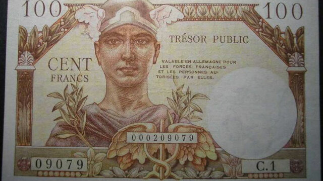 100 francs Trésor Public type 1955