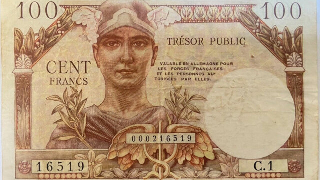 100 francs Trésor Public type 1955