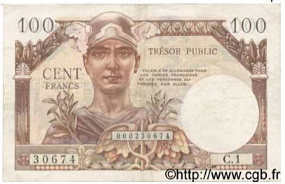 100 francs Trésor Public type 1955