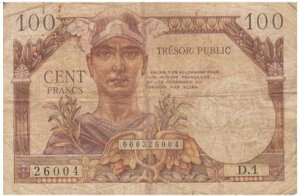 100 francs Trésor Public type 1955