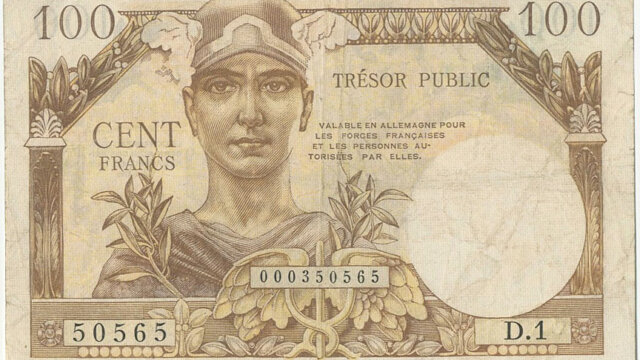 100 francs Trésor Public type 1955