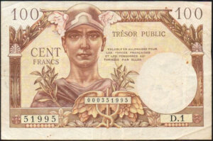 100 francs Trésor Public type 1955