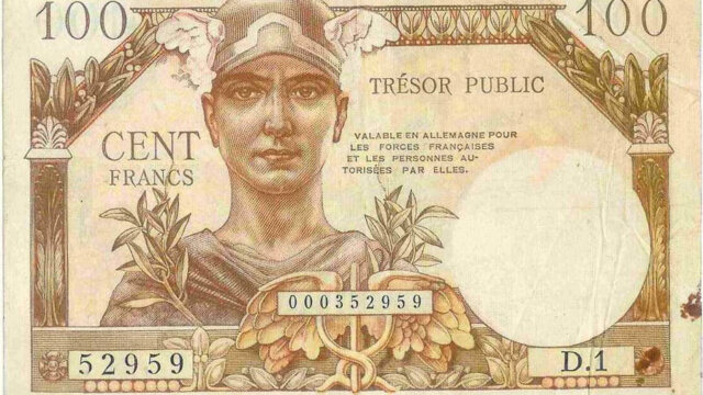 100 francs Trésor Public type 1955