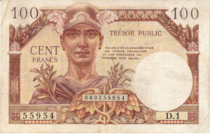 100 francs Trésor Public type 1955