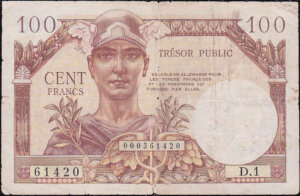 100 francs Trésor Public type 1955