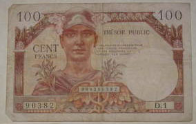 100 francs Trésor Public type 1955