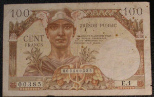 100 francs Trésor Public type 1955