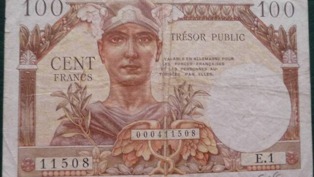 100 francs Trésor Public type 1955