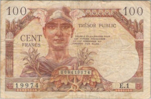 100 francs Trésor Public type 1955