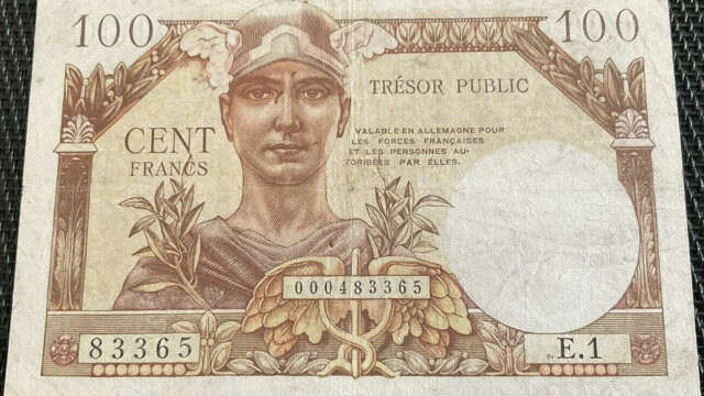 100 francs Trésor Public type 1955