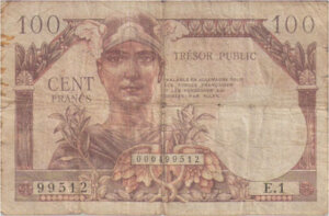 100 francs Trésor Public type 1955