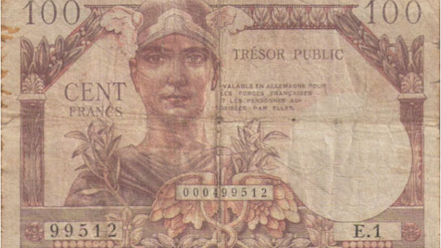 100 francs Trésor Public type 1955