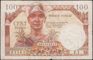 100 francs Trésor Public type 1955