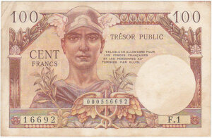 100 francs Trésor Public type 1955