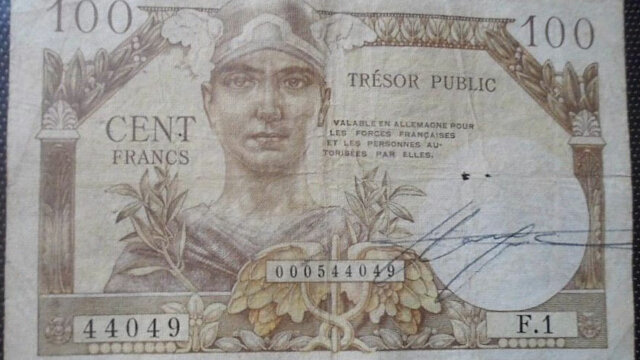 100 francs Trésor Public type 1955